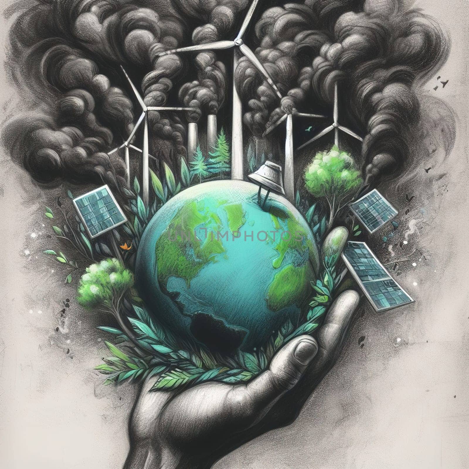 Illustration on the environmental theme Save the Planet by gordiza