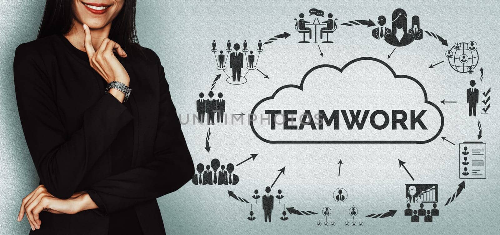 Teamwork and Business Human Resources Concept uds by biancoblue