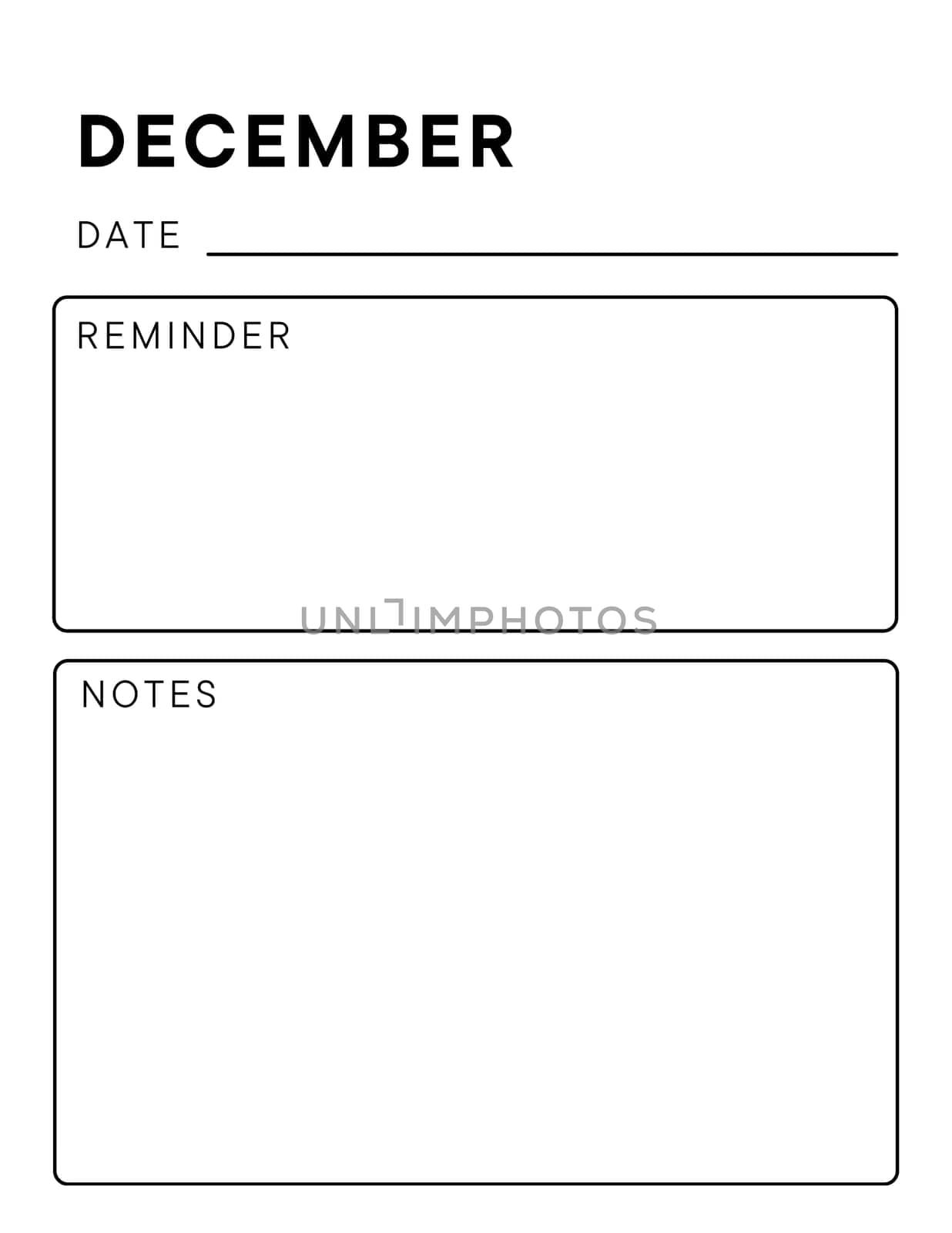 Minimalistic monthly planner page. Notebook pages for notes and goals. planner page template. Modern Business organizer