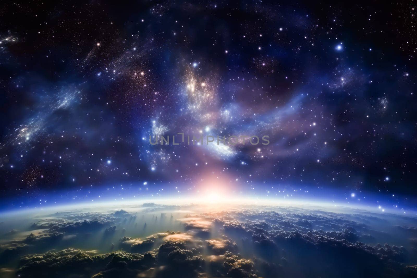 A planet and stars in space