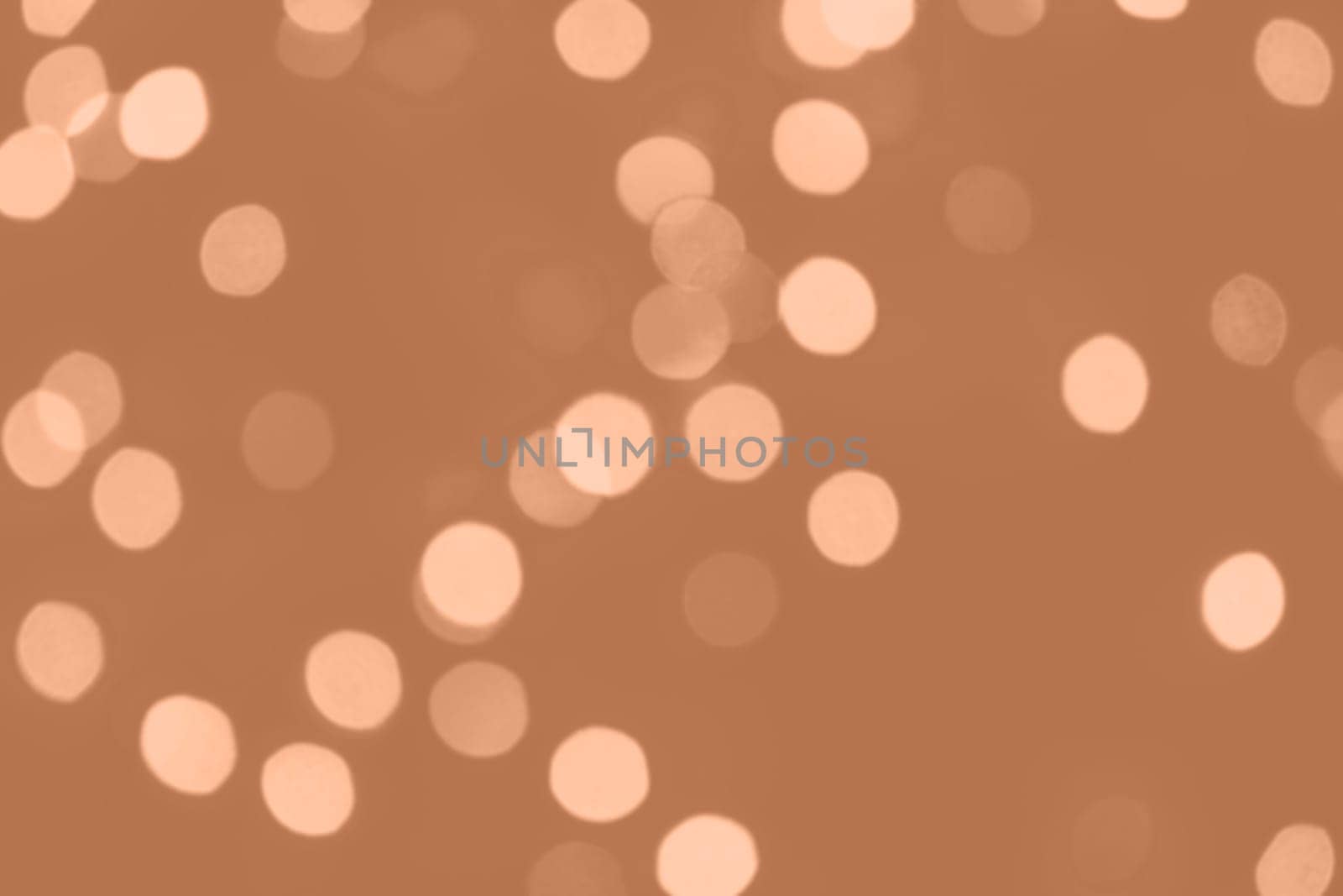 Peach Fuzz lights bokeh background, Chrismas lights bokeh. Monochrome abstract background. Blurred and glowing lights. Classic blue bokeh lens effect from lighting spots. by kizuneko