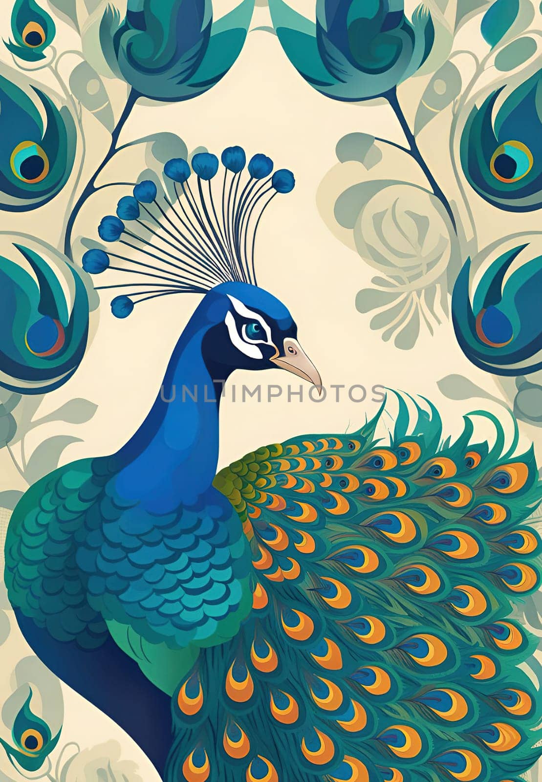 Beautiful peacock with feathers out. Beauty in nature. by yilmazsavaskandag