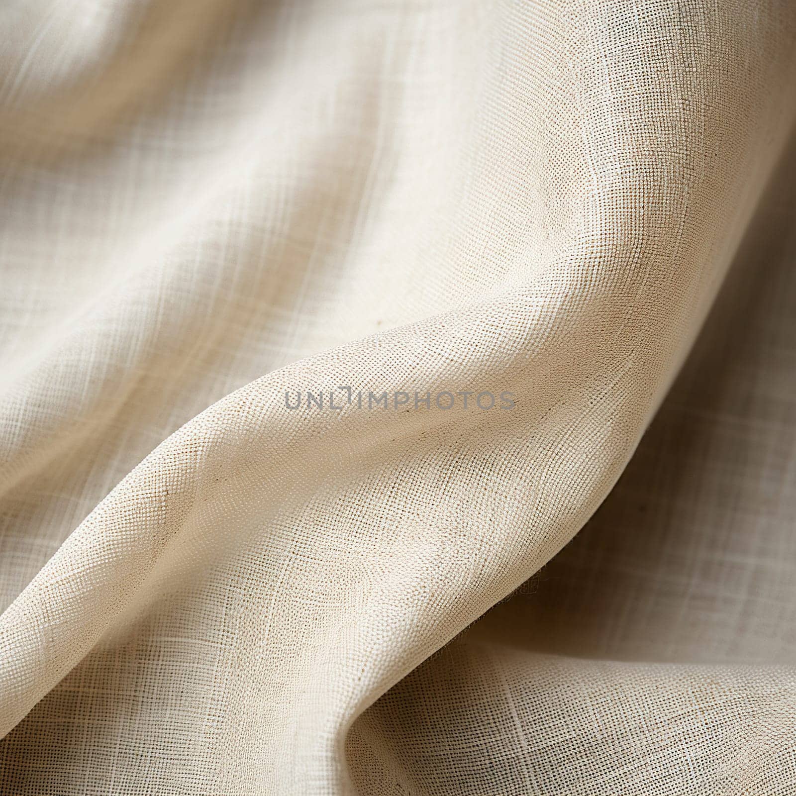 Linen texture. Background made of linen fabric with folds. Generated by artificial intelligence by Vovmar