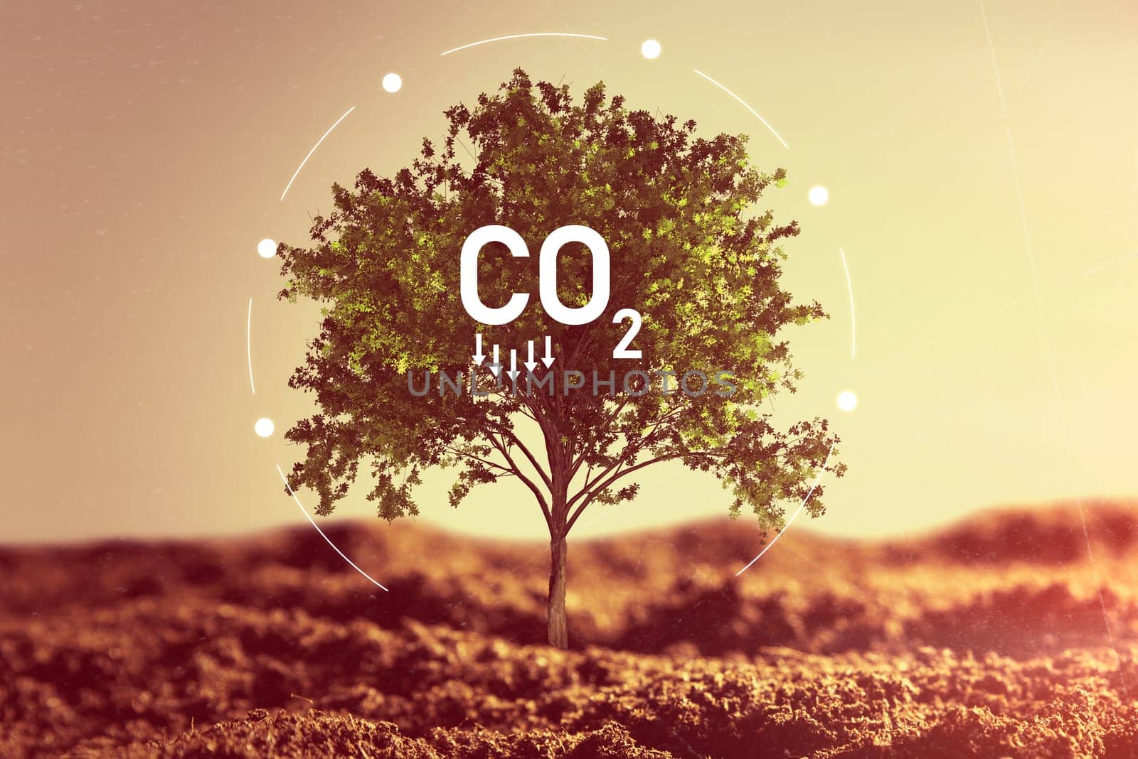 Carbon dioxide emissions, carbon footprint concept by simpson33