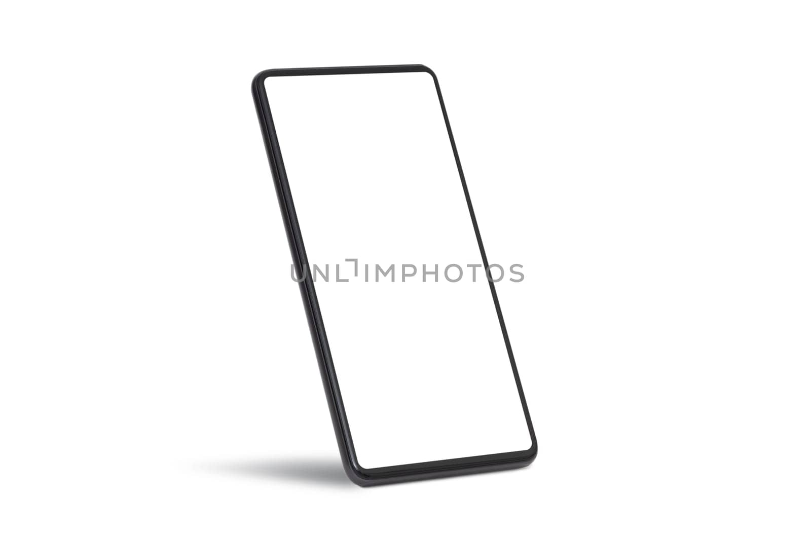 Device mockup, mobile isolated on white. Modern smartphone with blank screen