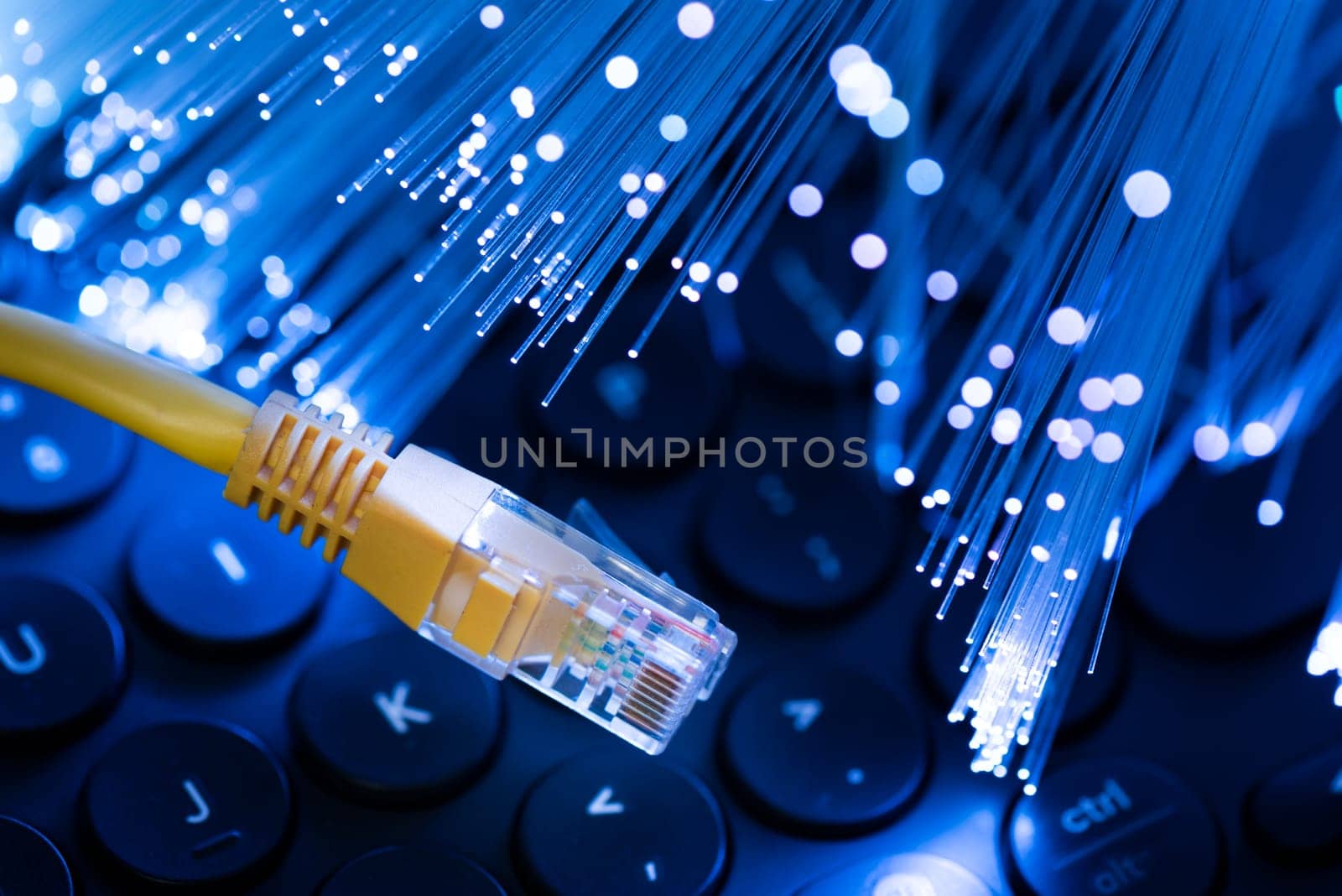 Internet cable, fiber optics concept by simpson33