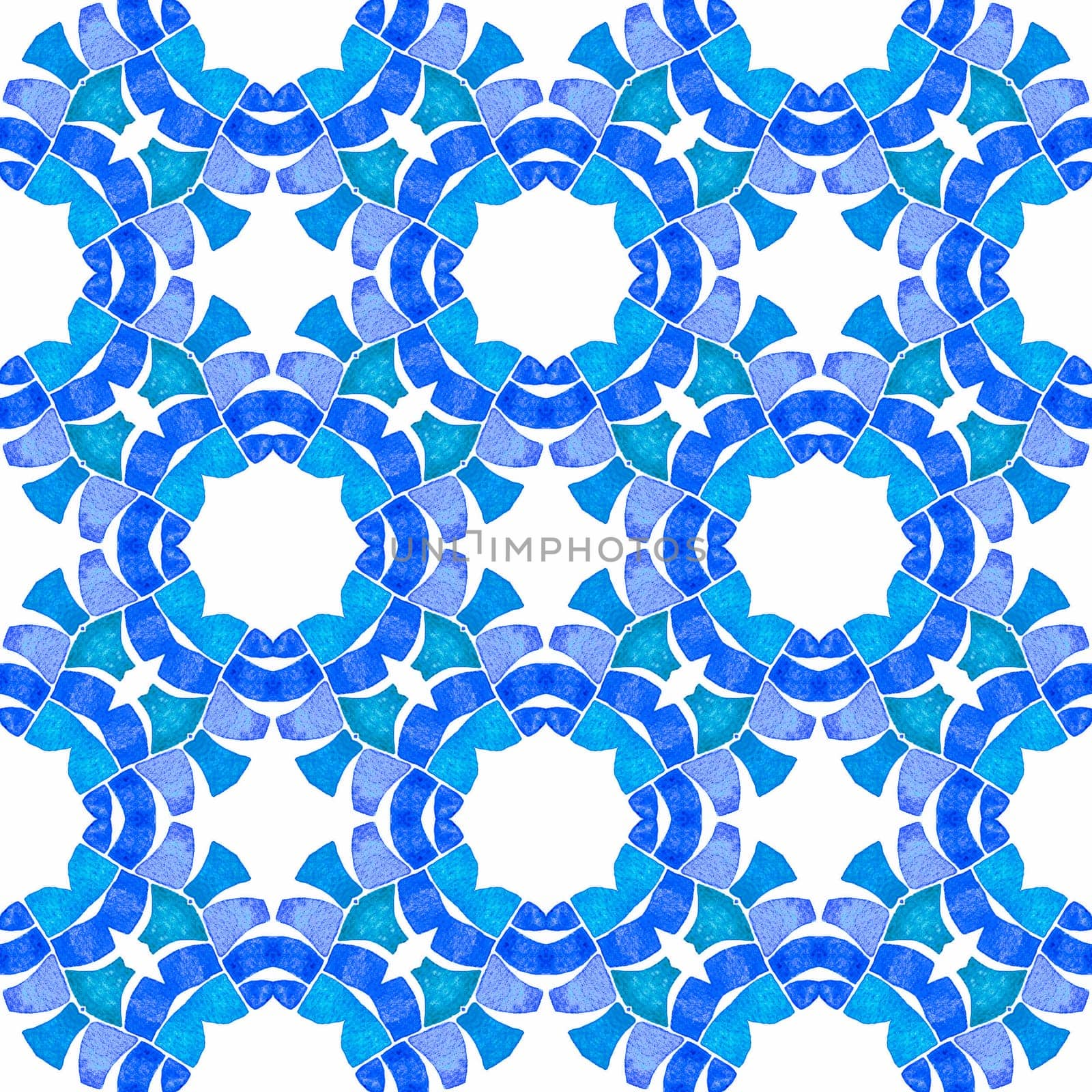 Mosaic seamless pattern. Blue uncommon boho chic by beginagain