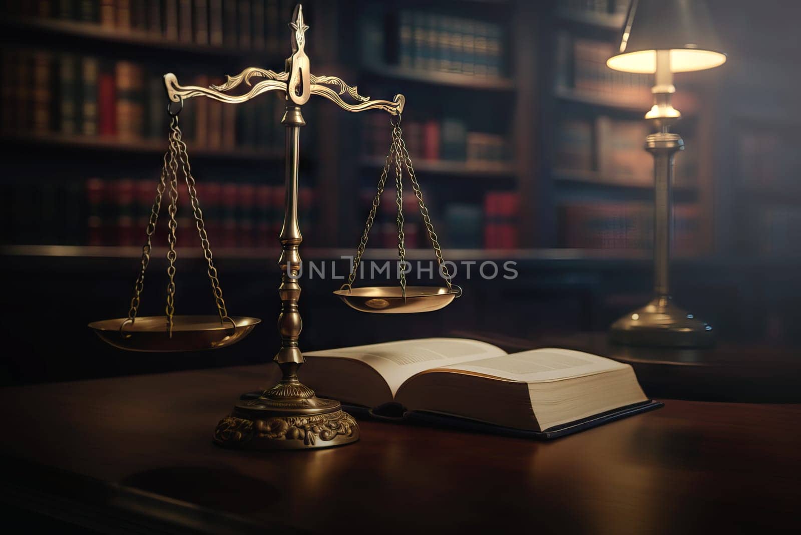 Scales of justice and books. Law concept by simpson33