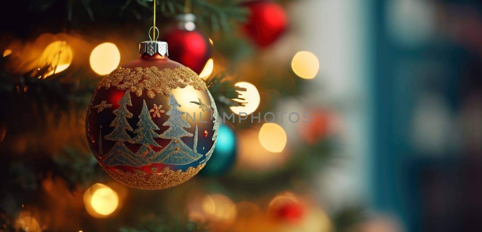 Christmas tree decorations close up by simpson33