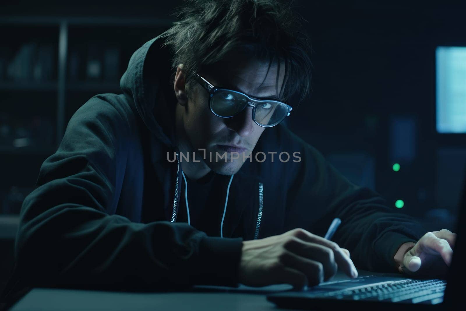 Hacker working with computer by simpson33