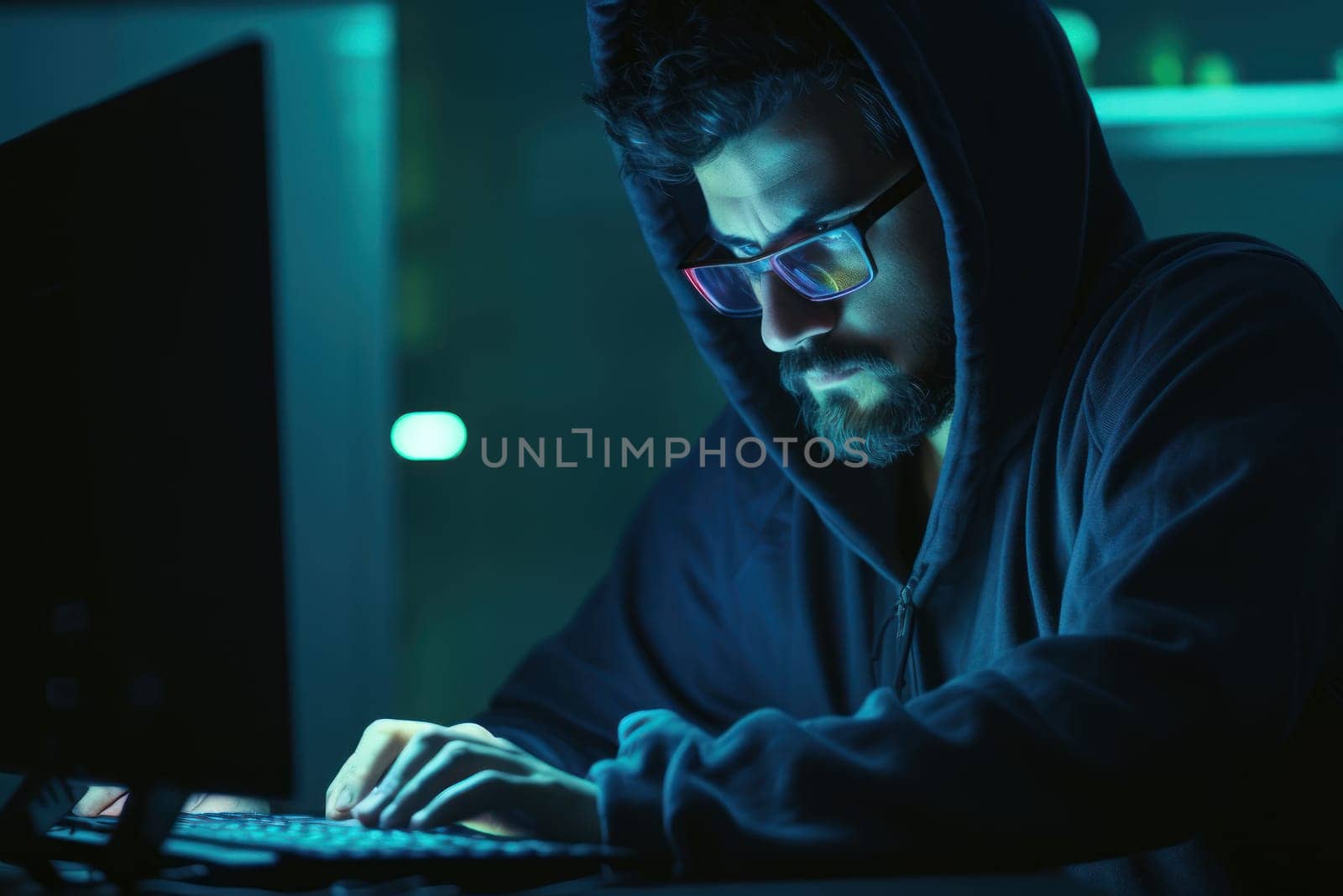 Hacker working with computer by simpson33