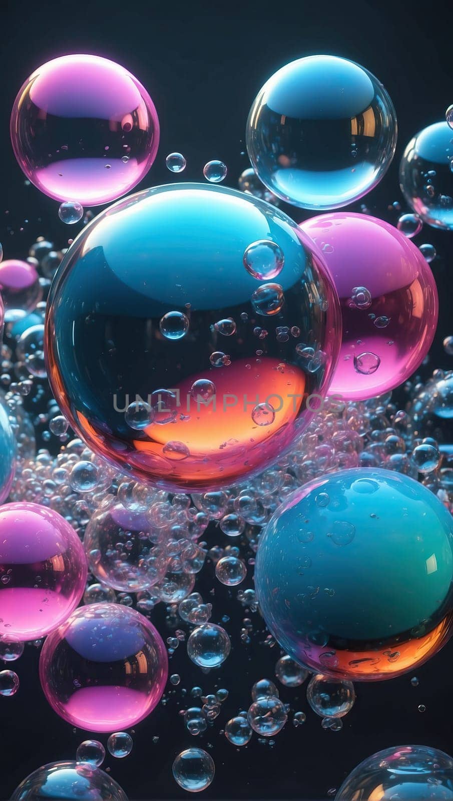 Colored air bubbles by applesstock