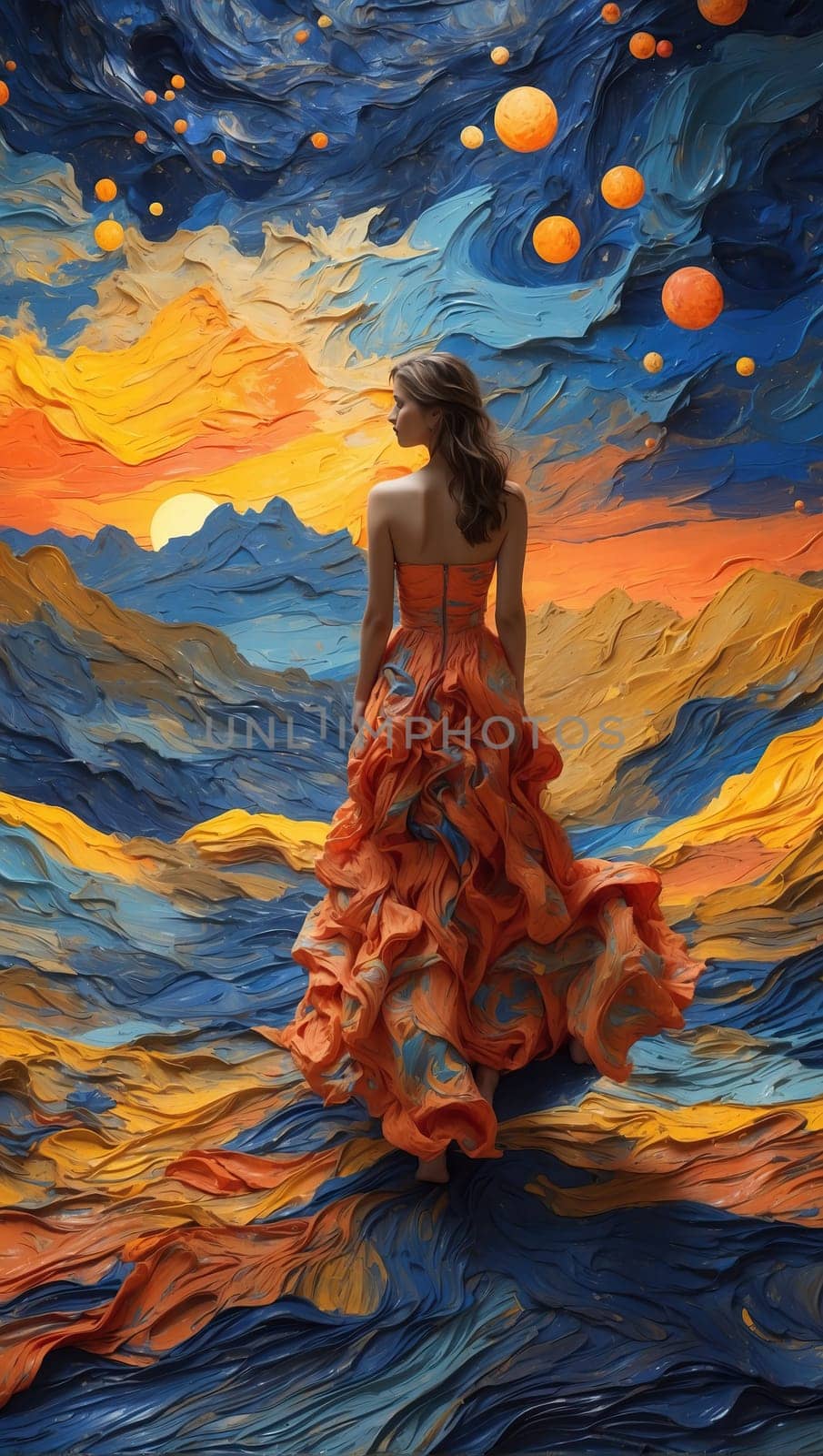 Bright oil painting. AI generated