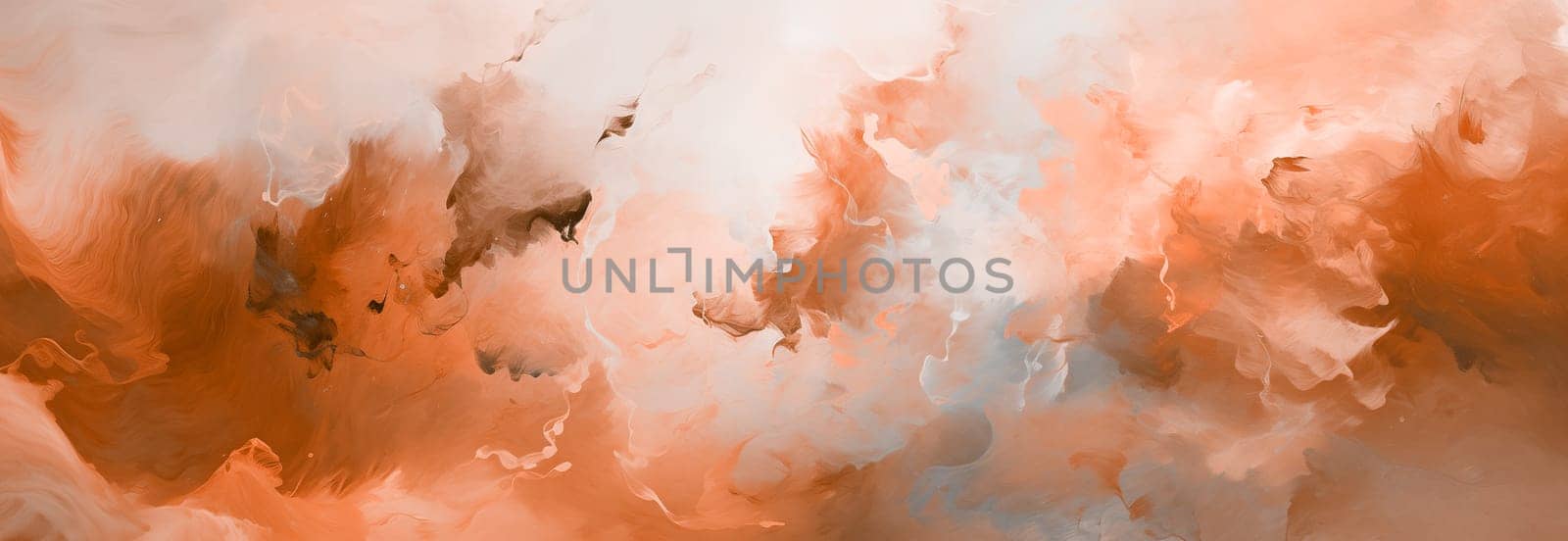 abstract peach watercolor texture, paint bleeding and ombre effects, abstract background painting, trendy color 2024, fluff, banner mockup with space for text. High quality photo