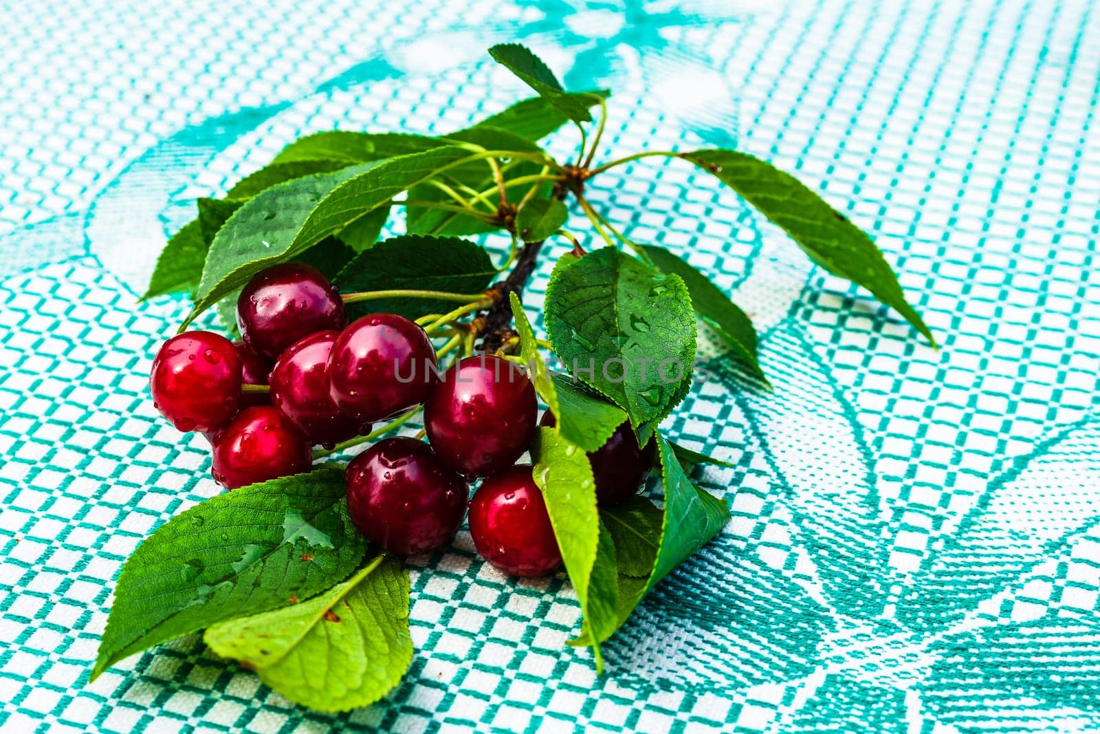 Fresh tasty sweet cherries on the table