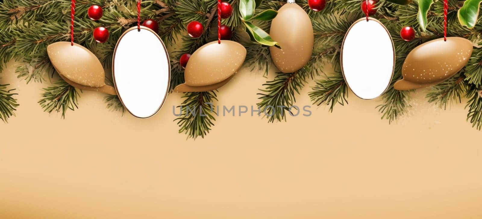 Embellished template with photo insertion to create a personalized New Year card. Christmas decorations and a cozy atmosphere.