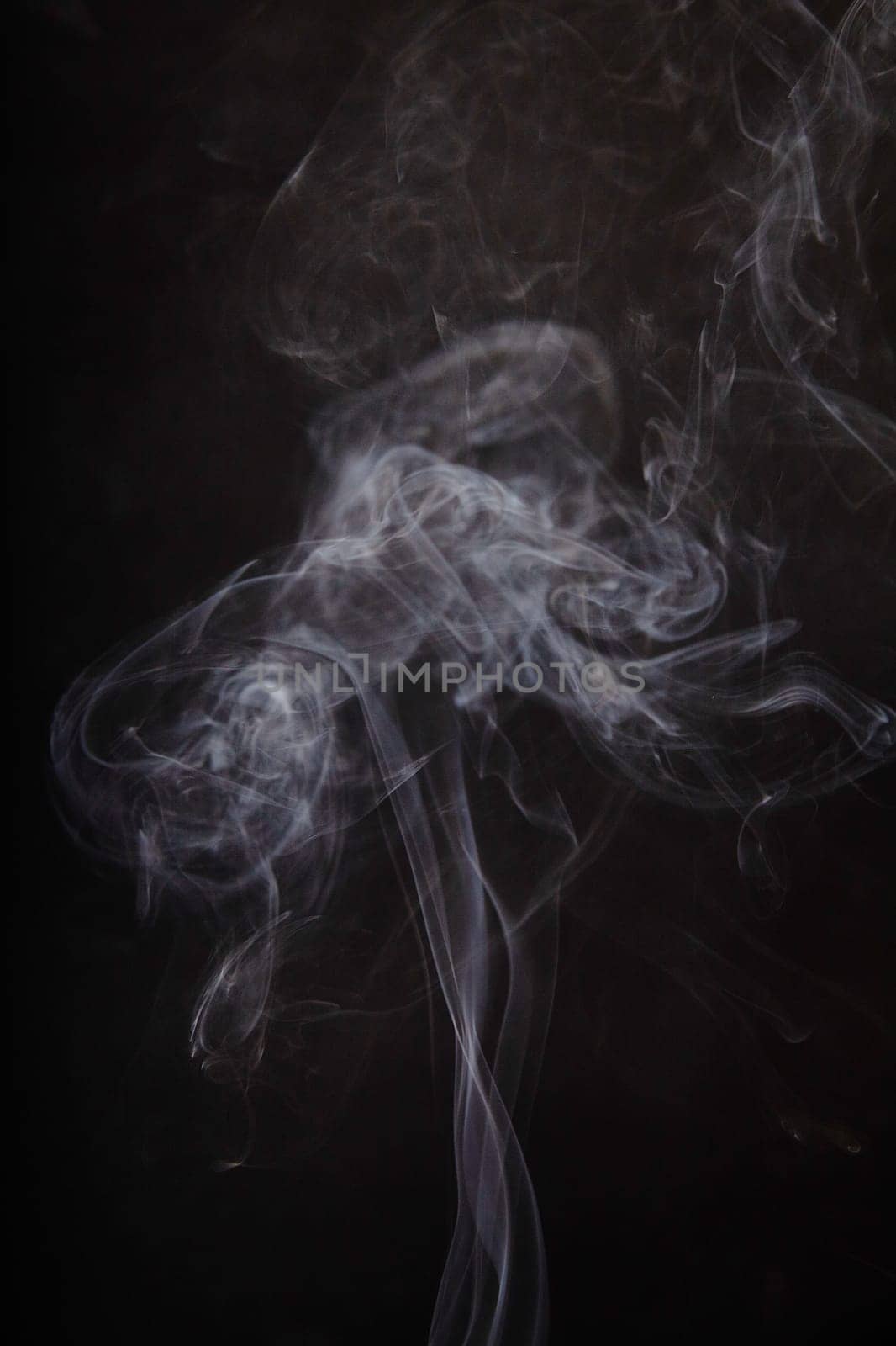 Ethereal Incense Smoke Flowing on Dark Background by njproductions