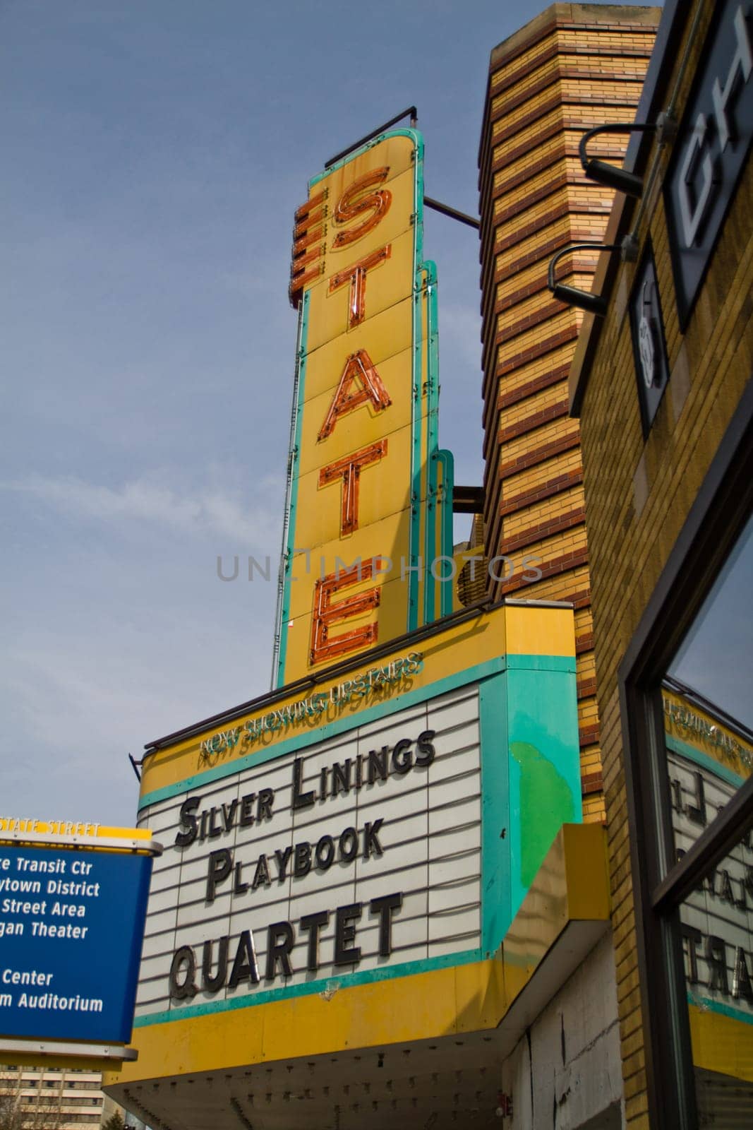 Vintage Neon Marquee at State Theater, Ann Arbor by njproductions