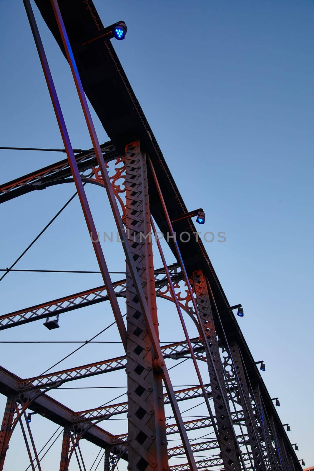 Twilight Steel Bridge Geometry in Fort Wayne, Indiana by njproductions