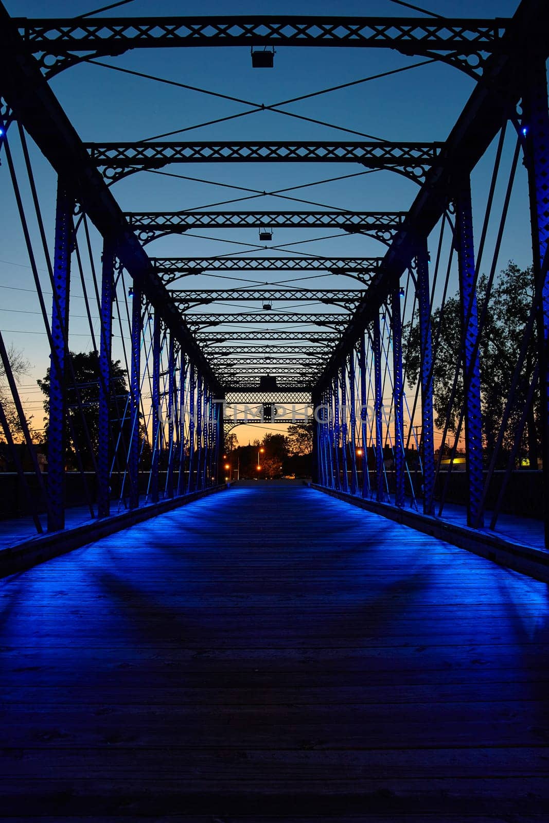 Twilight Tranquility on Wells Street Bridge, Fort Wayne by njproductions