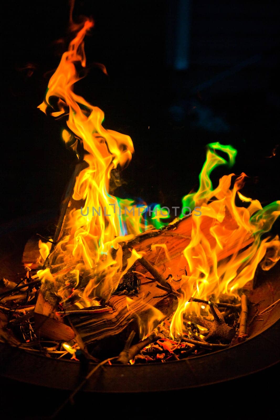 Dynamic and Vibrant Wood Fire with Dancing Flames, Fort Wayne, Indiana