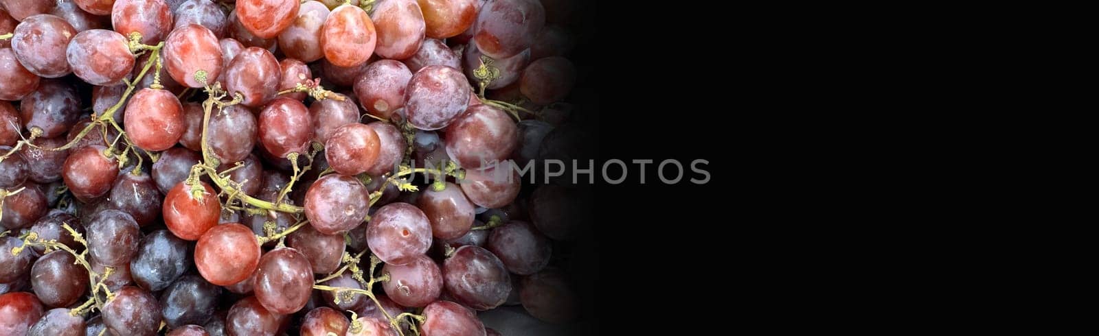Close up of raw organic sweet red grapes background, wine grapes texture, Healthy fruits Red wine grapes background, top view fresh local produce, good for your multimedia content creation