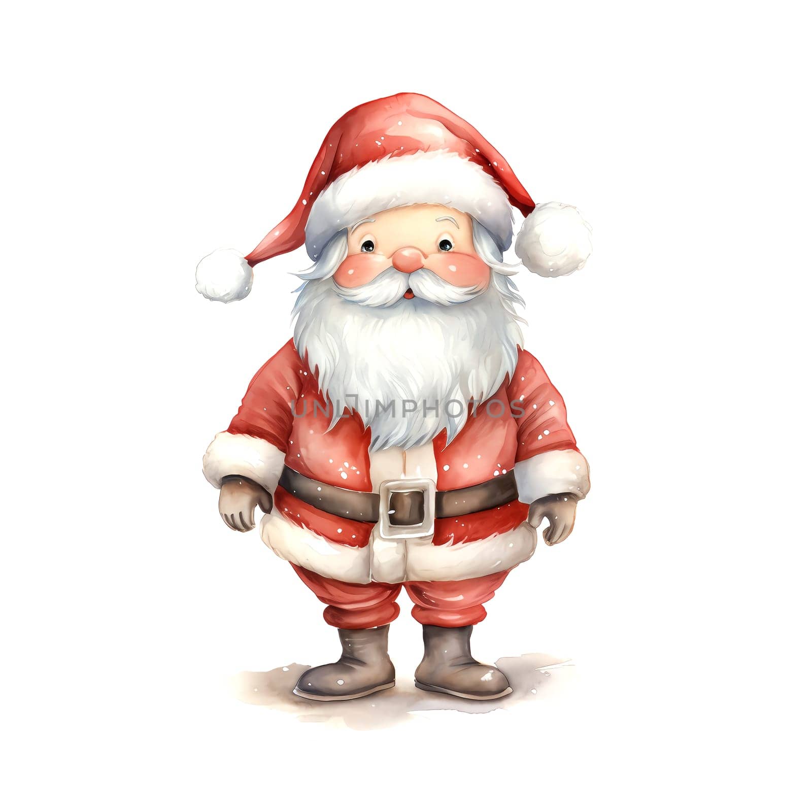 Watercolor Christmas Santa Claus. Clipart. AI generated. by AndreyKENO