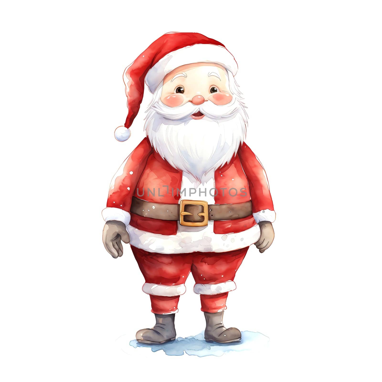 Watercolor Christmas Santa Claus. Clipart. AI generated. by AndreyKENO