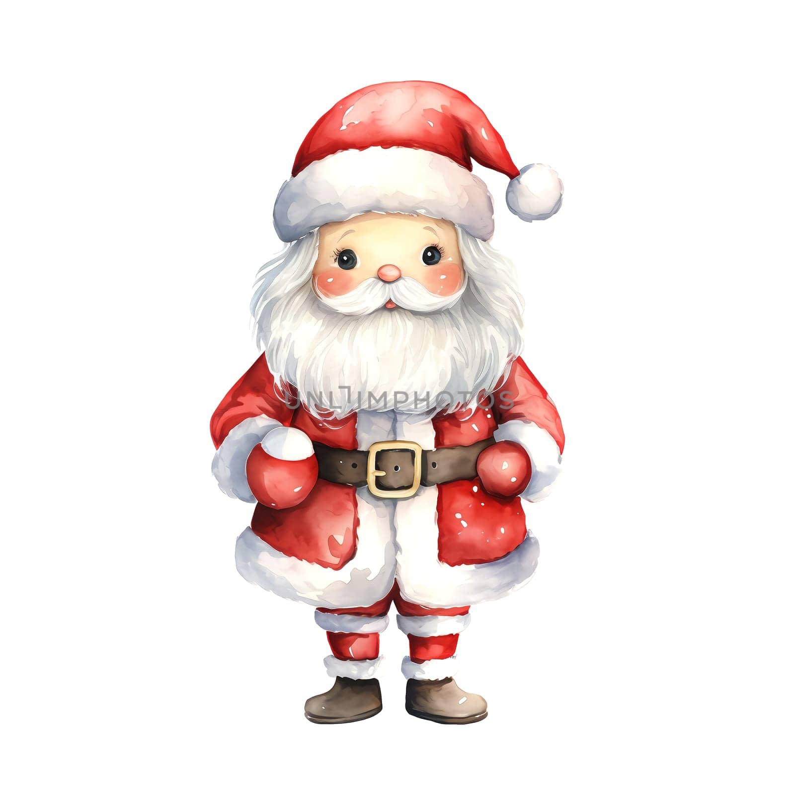 Watercolor Christmas Santa Claus. Clipart. AI generated. by AndreyKENO