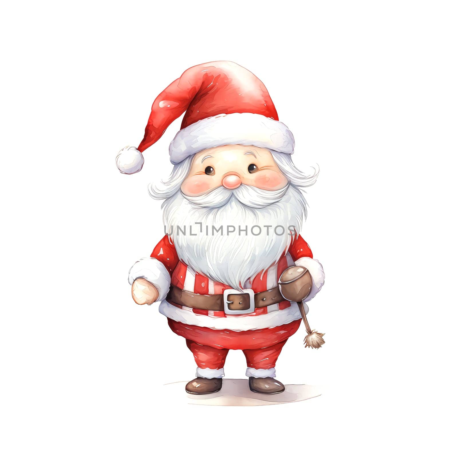 Watercolor Christmas Santa Claus. Clipart. AI generated. by AndreyKENO