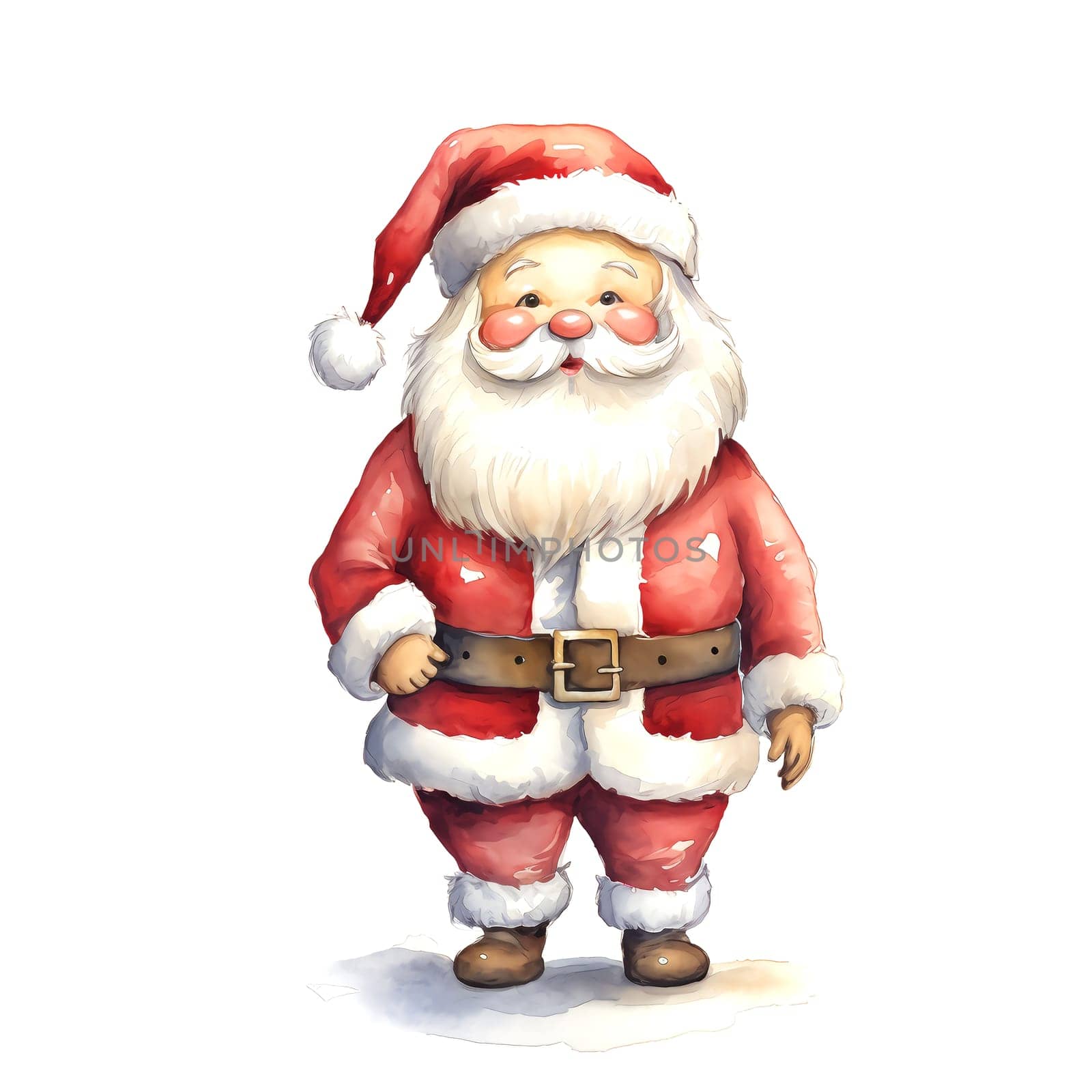 Watercolor Christmas Santa Claus. Clipart. AI generated. by AndreyKENO