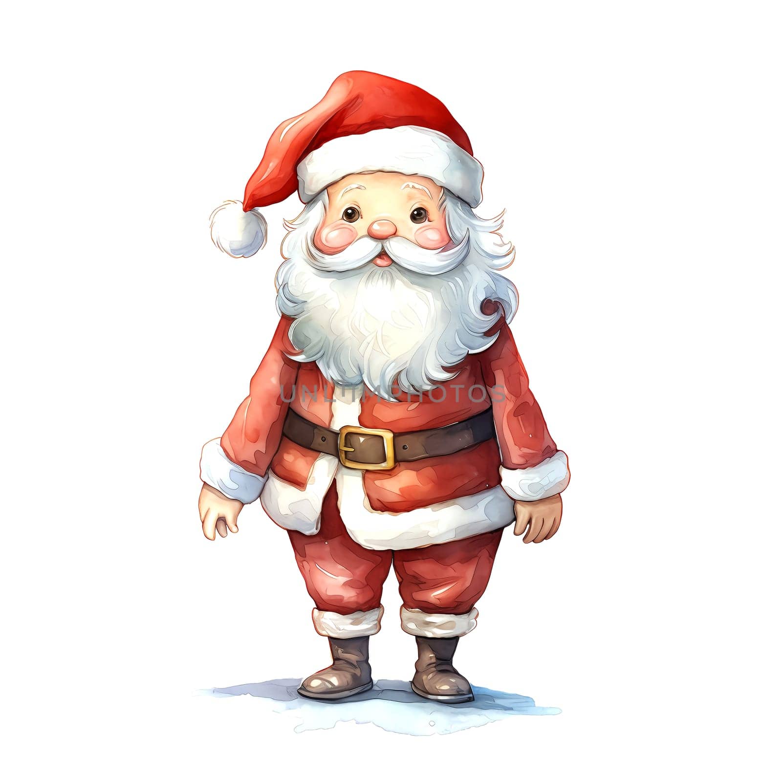 Watercolor Christmas Santa Claus. Clipart. AI generated. by AndreyKENO