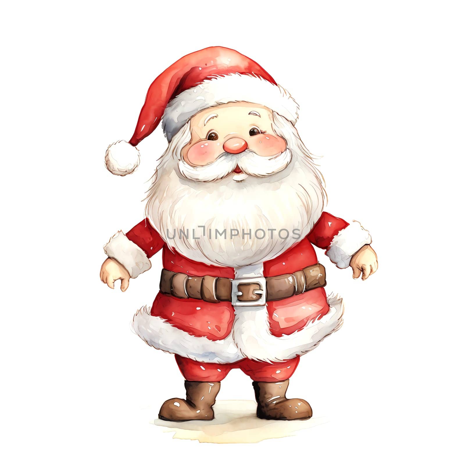 Watercolor Christmas Santa Claus. Clipart. AI generated. by AndreyKENO