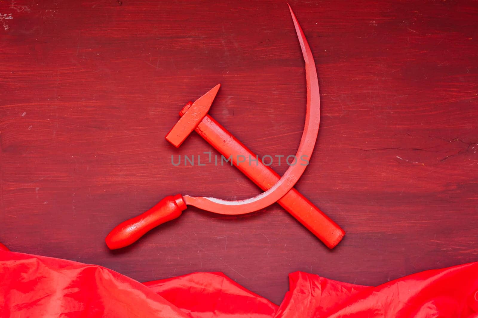 red sickle and hammer symbol of communism in the Soviet Union