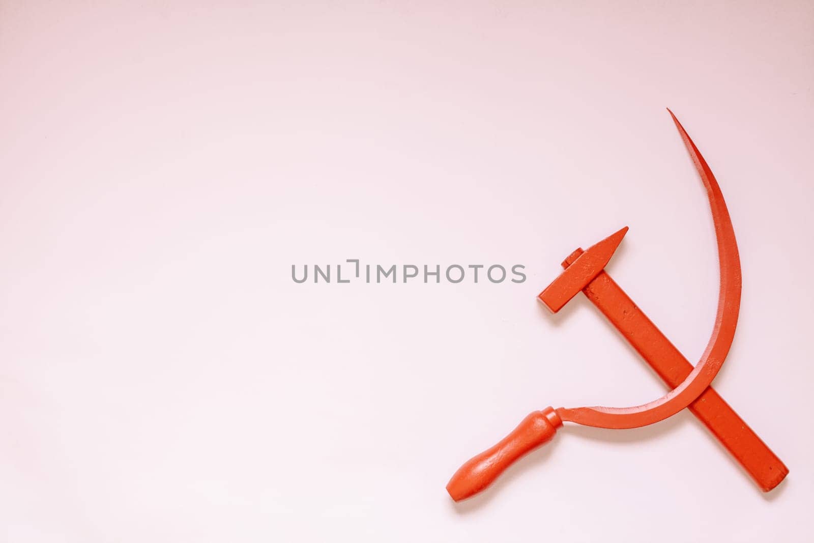red sickle and hammer symbol of communism in the Soviet Union history of Russia by Simakov