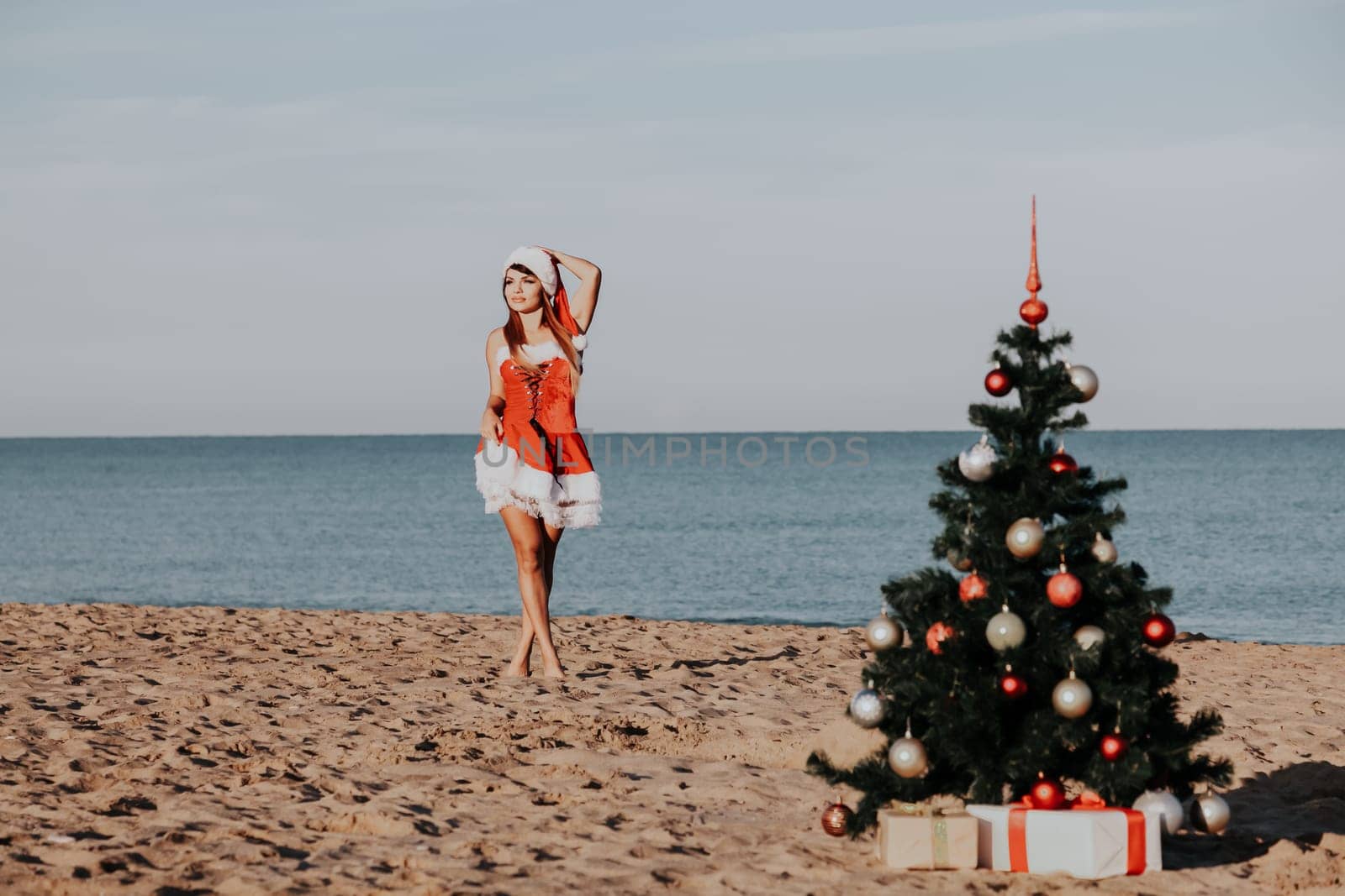 girl Christmas new year Sea Beach South 1