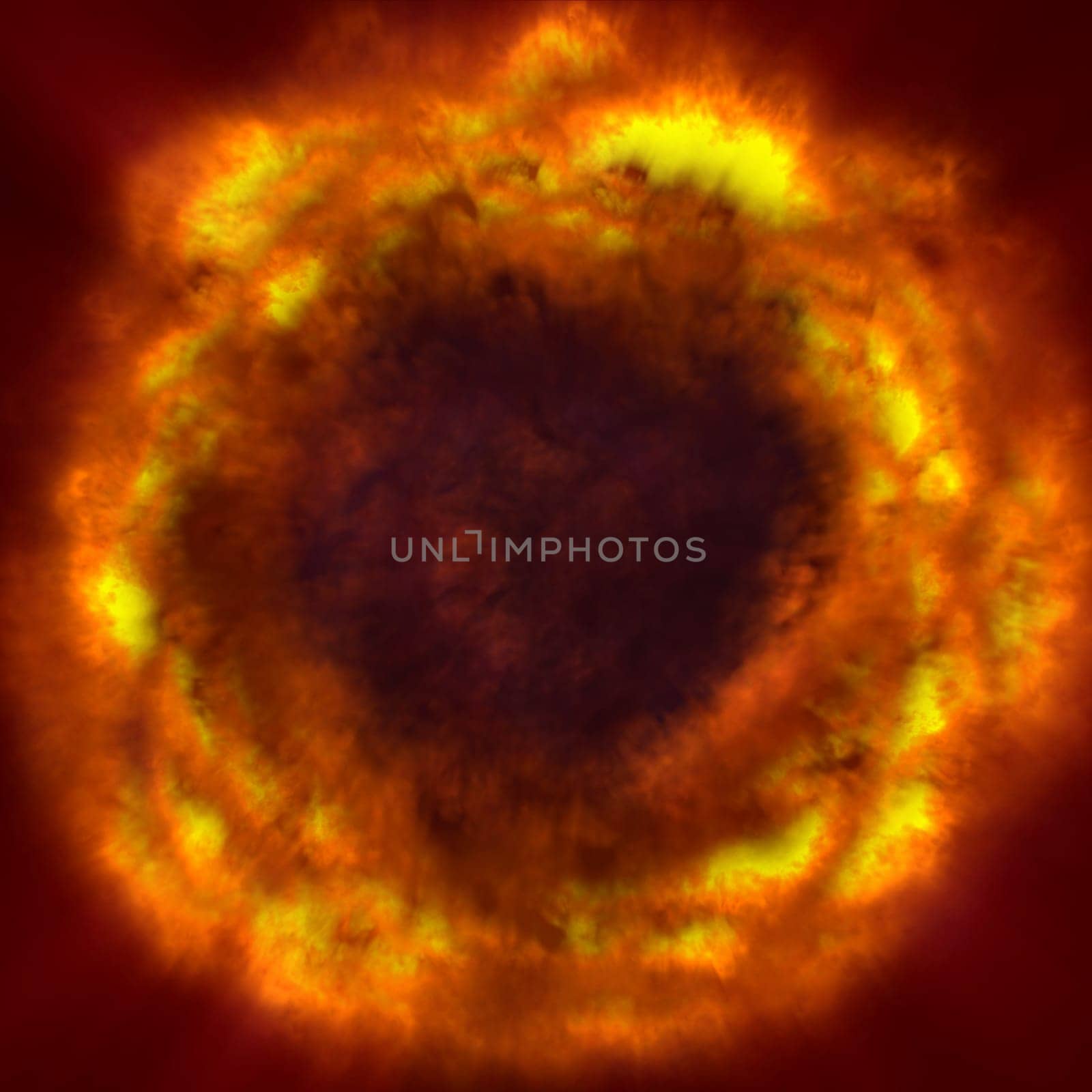 fire flame ball explosion in space, abstract illustration