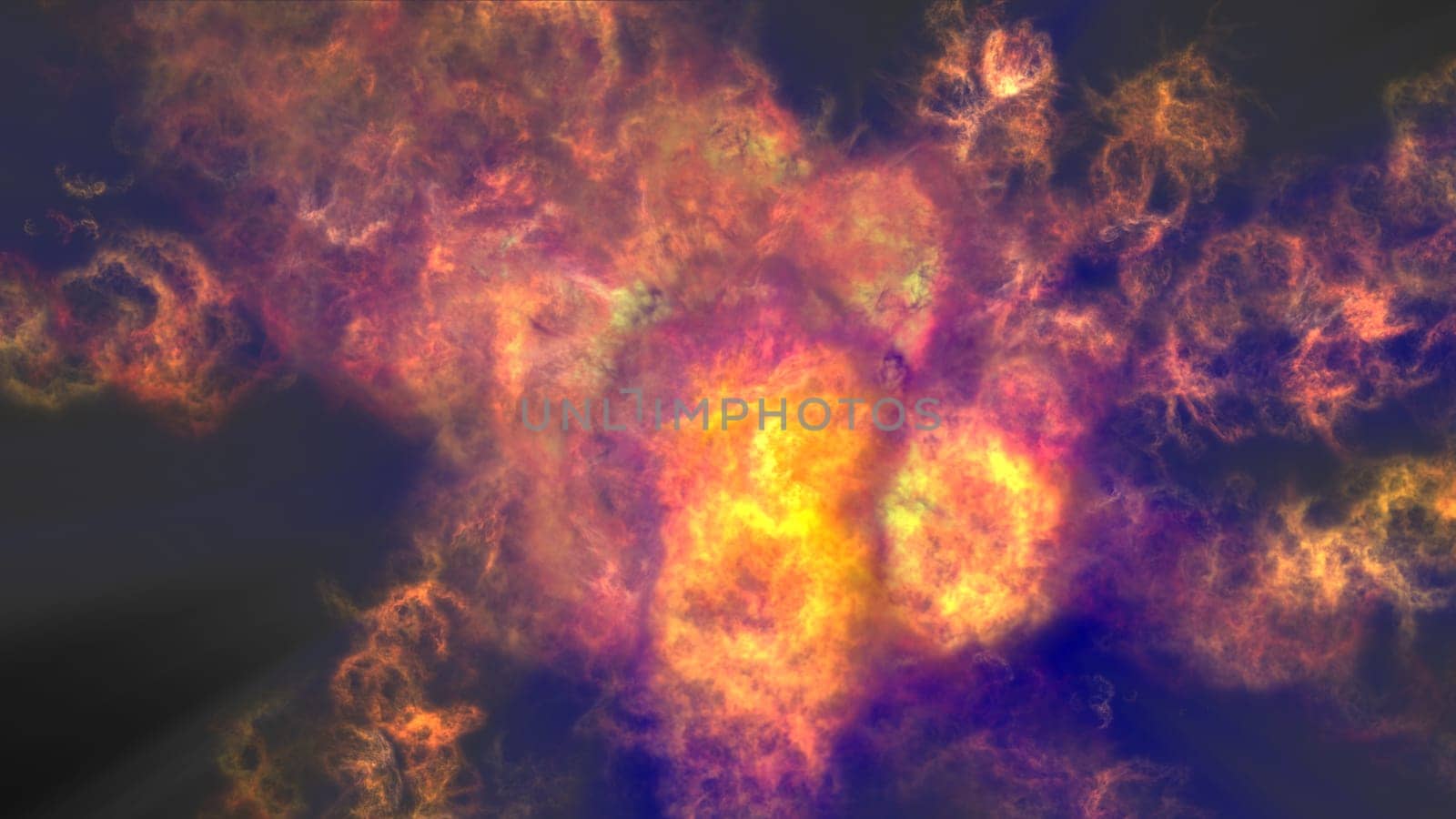 fire flame explosion in space, abstract illustration