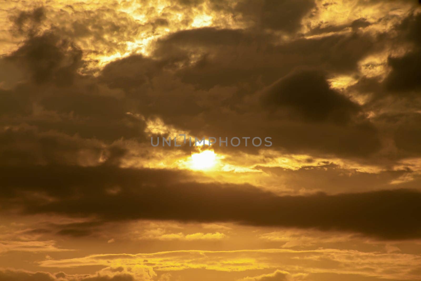 beautiful golden sunset sky landscape, natural background