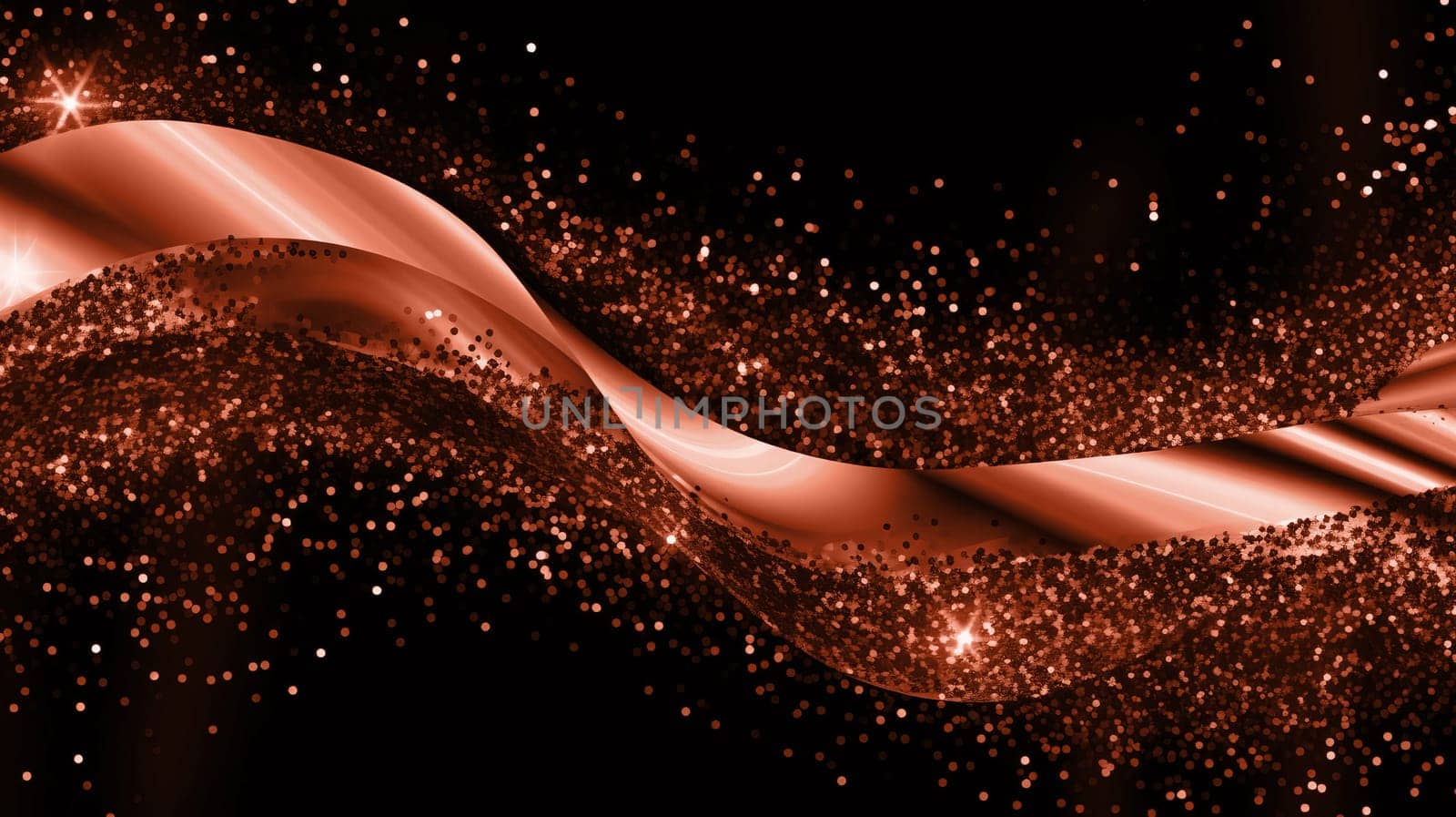 Digital texture with shimmer and sparkles in black and peach colors.