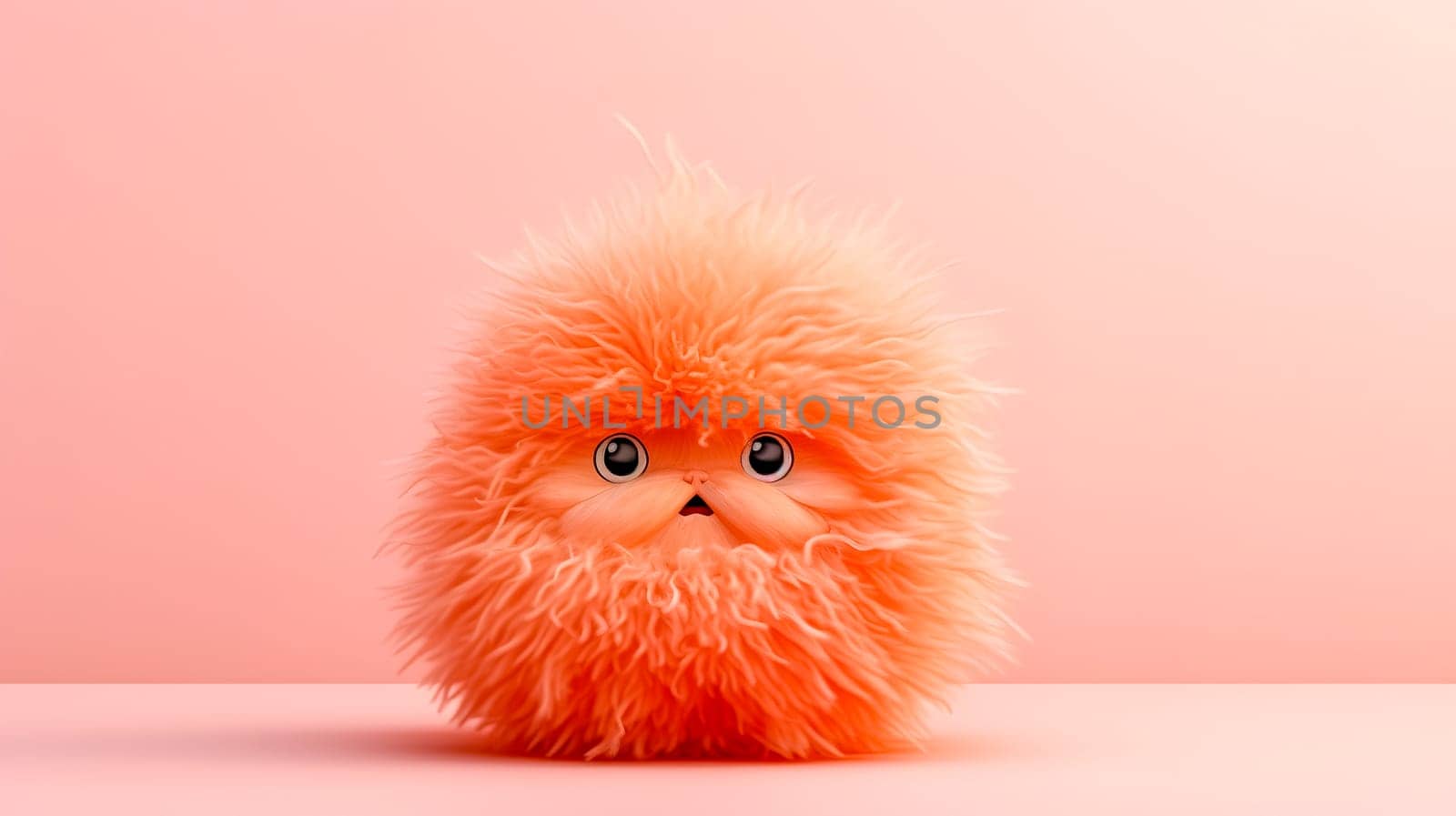 cute plush furry toy in peach color 2024 by Edophoto