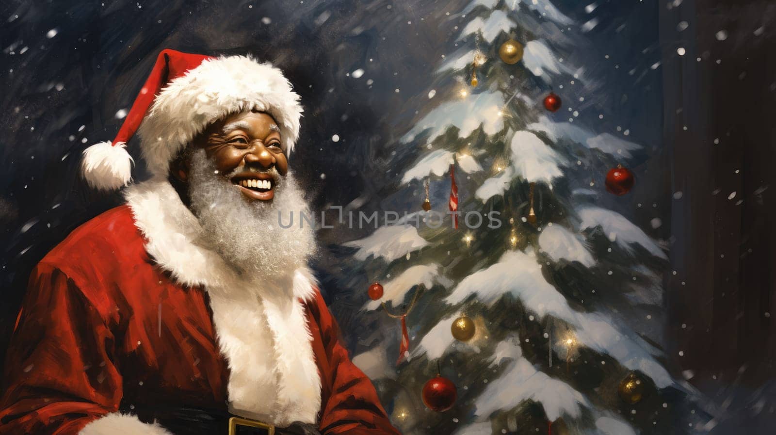 African kid with big giftbox is looking to the camera dusty street on background. Christmas support. Give and share kindness