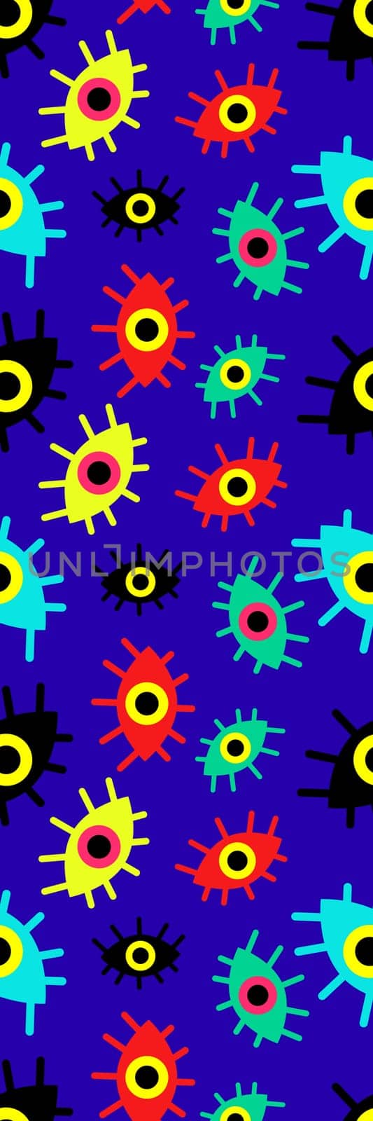 Blue Bookmark printable multicolored Eyes Pattern