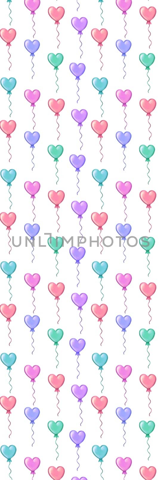 White Blue Pink Heart Air balloons pattern Bookmark - 1 by Dustick
