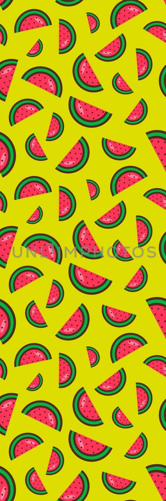 Bright printable bookmark with Watermelon pattern