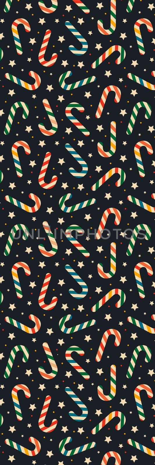 Black Festive Christmas bookmark with Candy Canes