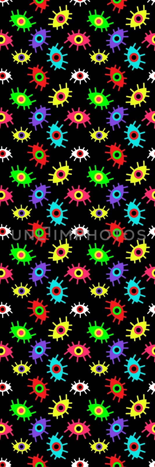 Bookmark printable multicolored Eyes Pattern