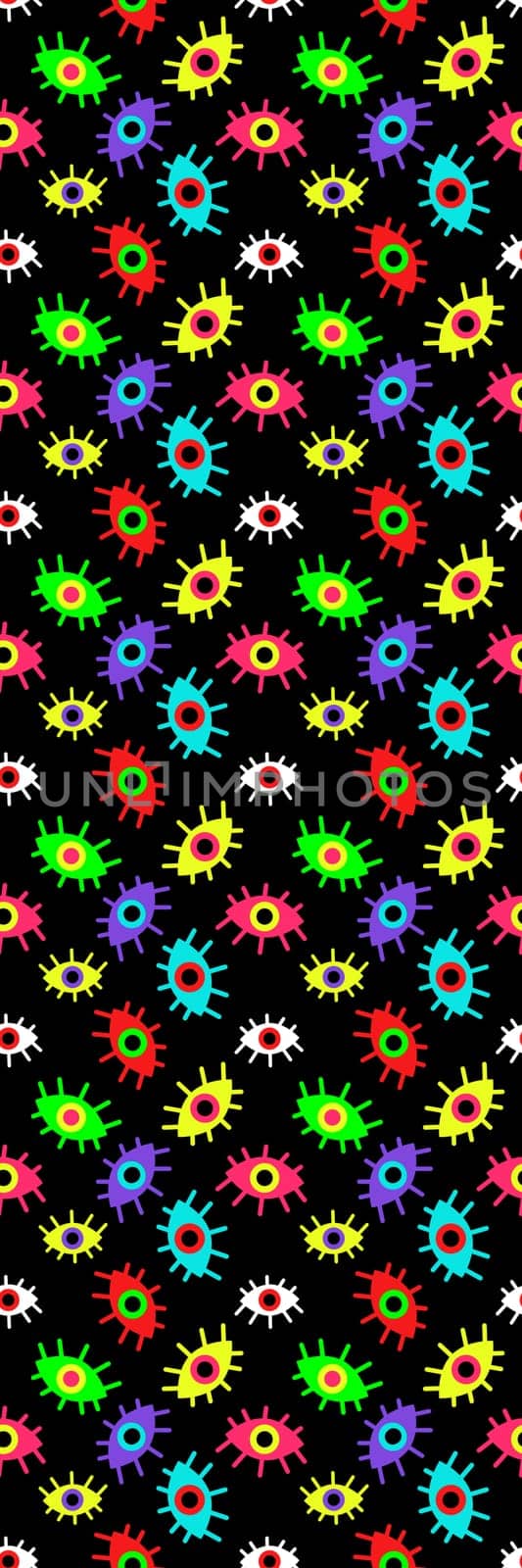 Bookmark printable multicolored Eyes Pattern