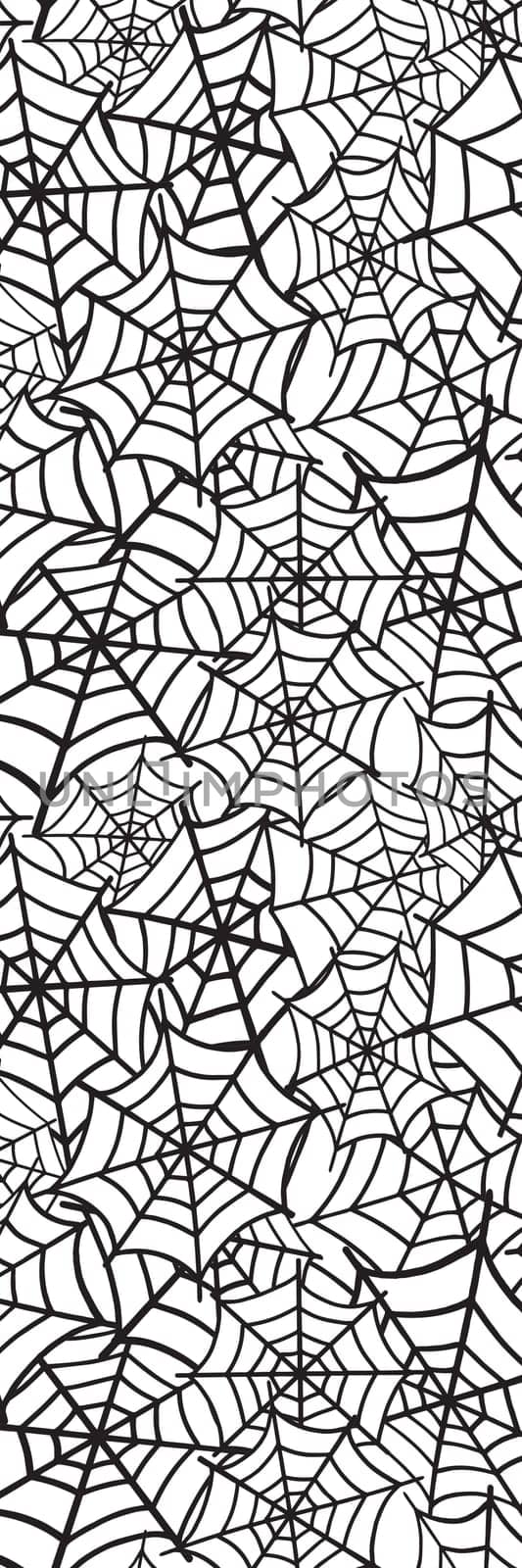 Halloween Black and White bookmark with spider web pattern