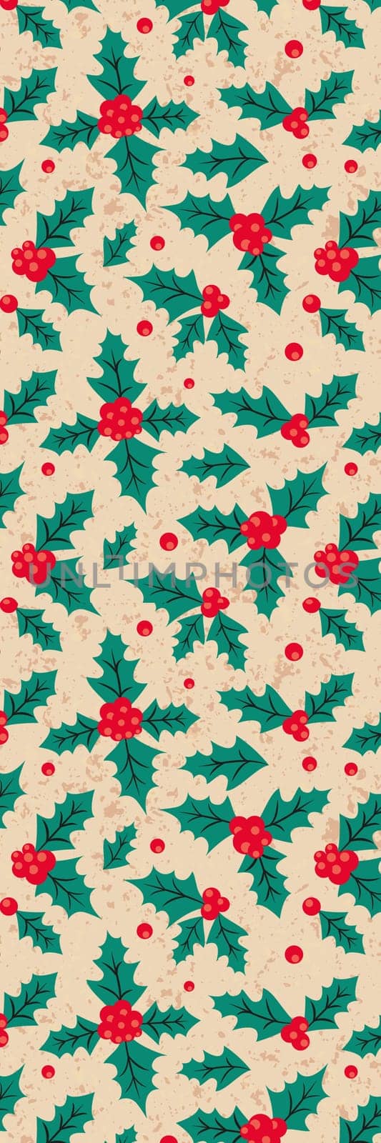 Retro Christmas holly Bookmark by Dustick